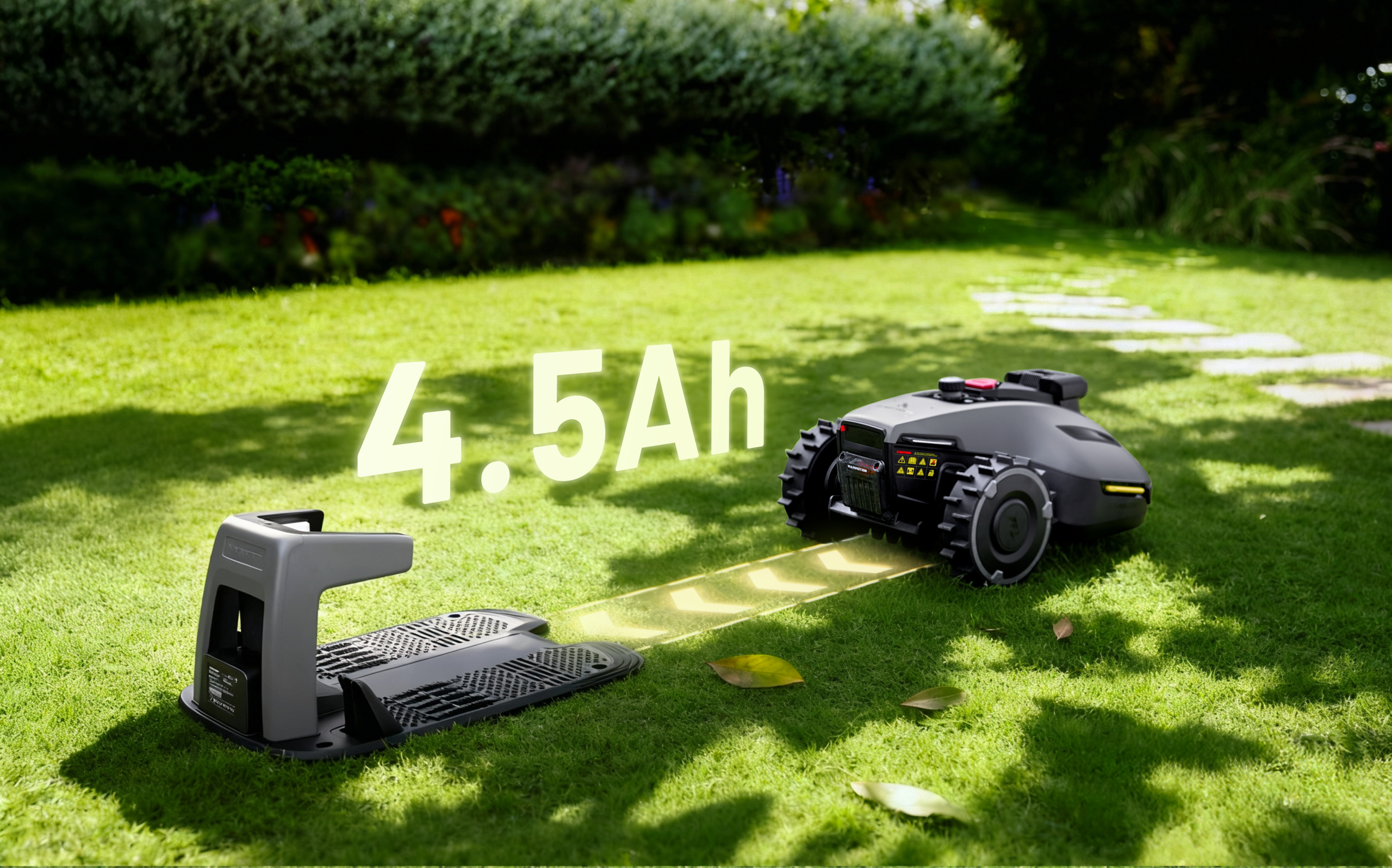 YUKA mini 2 robotfűnyíró 4.5 Ah akkumulátorral megkezdi a nyírást