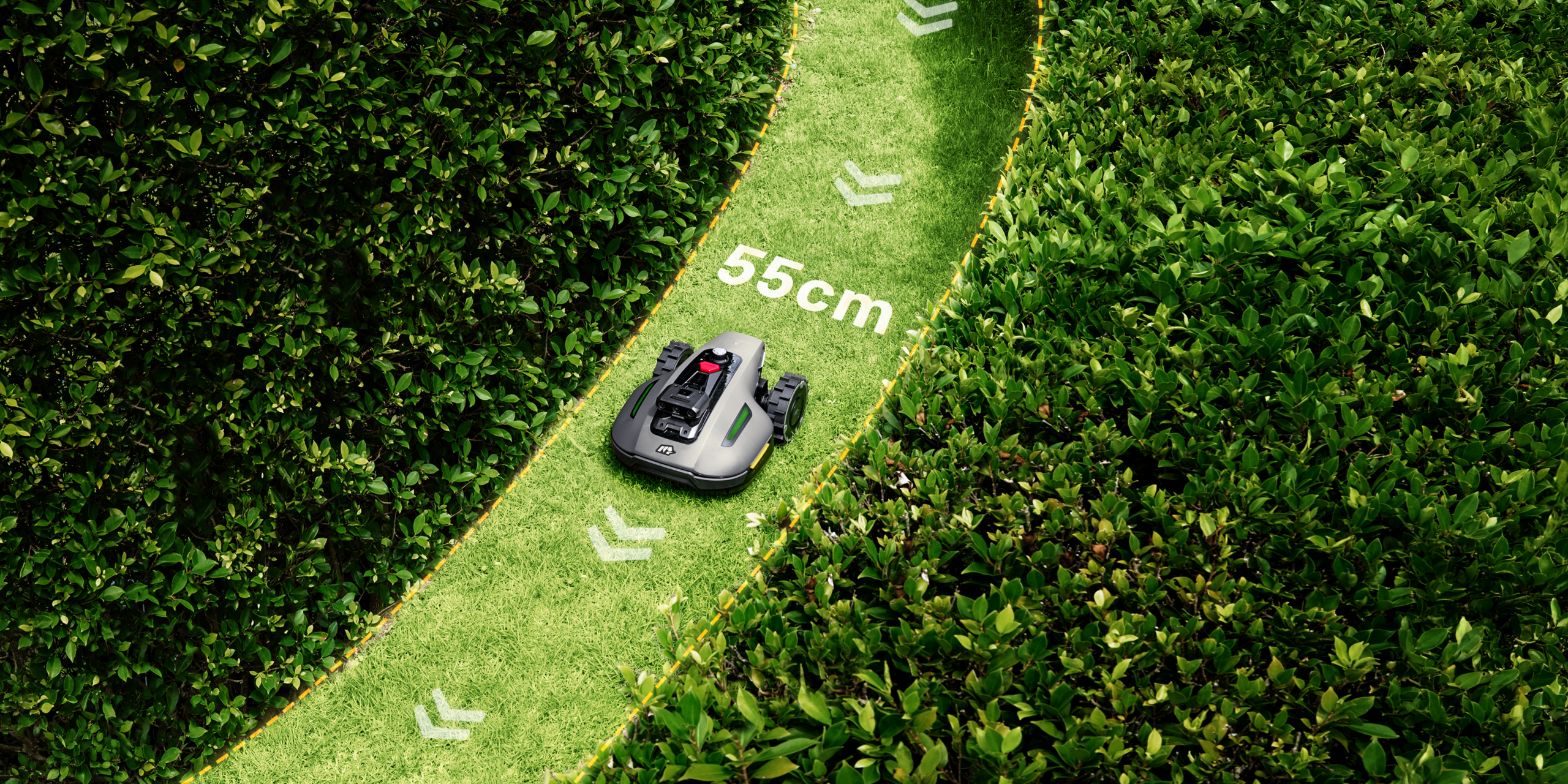 YUKA mini 2 robotfűnyíró 55 cm széles ösvényen nyír