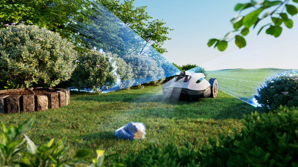 YUKA mini 2 1000 robotfűnyíró a LiDAR + AI Vision technológia kombinációjával tökéletes kikerül minden akadályt