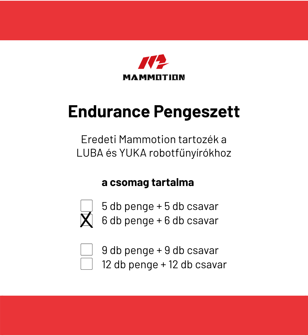 'Endurance' pótpenge szett - 6 db